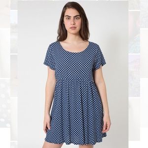 Navy Polka Dot American Apparel Babydoll Dress